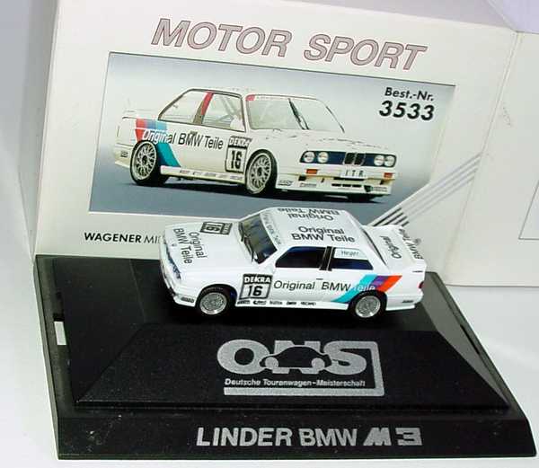 1:87 BMW M3 (E30) DTM 1991 "Linder, Original BMW Teile" Nr.16, Heger 