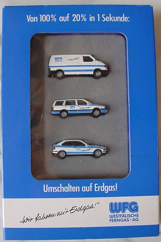 1:87 WFG - Westflische Ferngas AG "Wir fahren mit Erdgas!" (VW T4, VW Gollf II Variant, BMW 3er Compact) 
