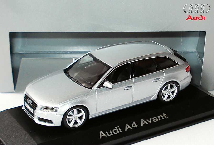 Audi A4 Avant (B8, Typ 8K, Facelift), Modell 2011-, eissilber, Minichamps,  1:43, Werbeschachtel
